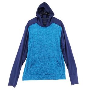 Brooks Running Hoodie sz M Men Blue Heathered Long Sleeve Athletic Performance